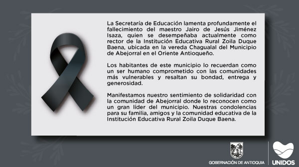 condolencias rector Abejorral