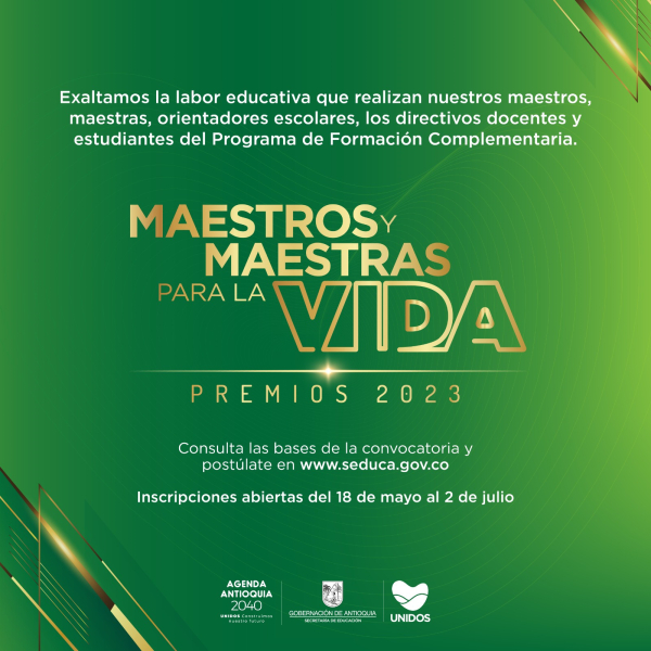 Invitación convocatoria Premio Maestros y Maestras para la Vida 2023