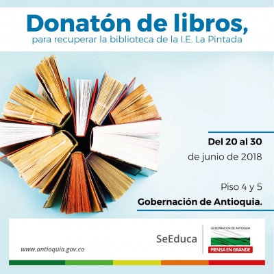 Donatón de libros para recuperar la biblioteca de la  I.E. La Pintada
